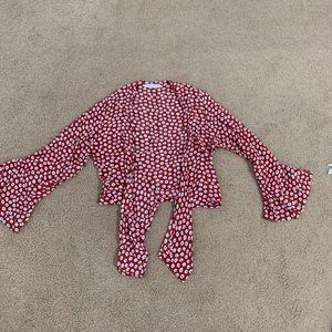 Faithfull The Brand red floral tie top